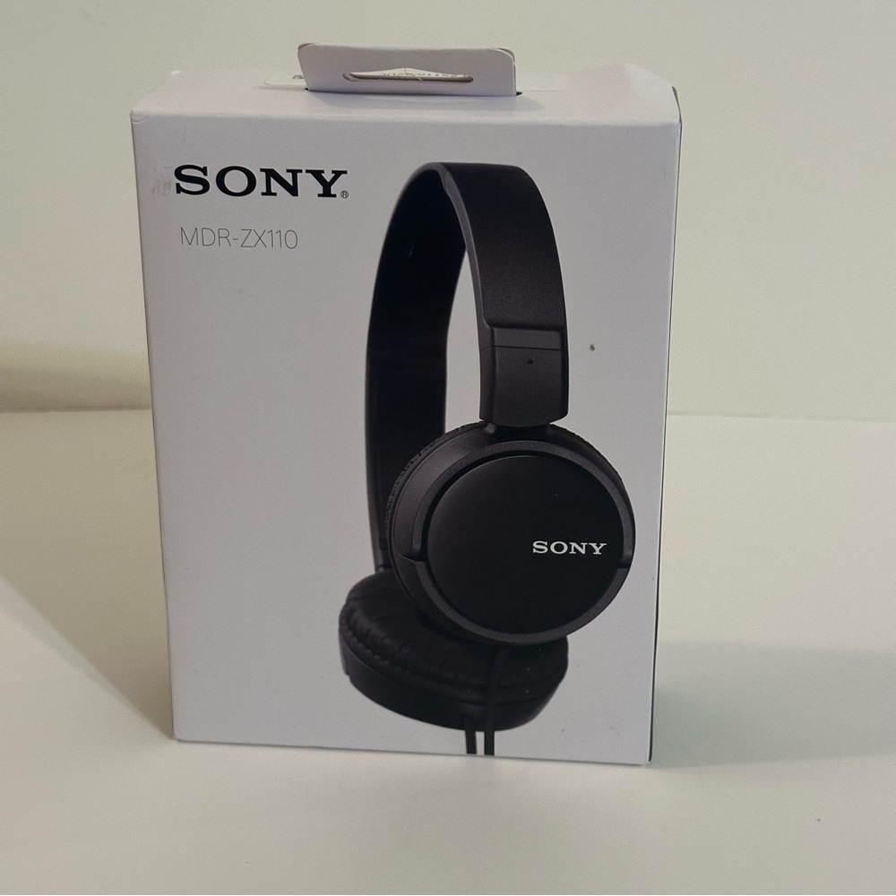 Sony MDR-ZX110 ZX Series Wired Over Ear Headphones- Black Folding Style NEW